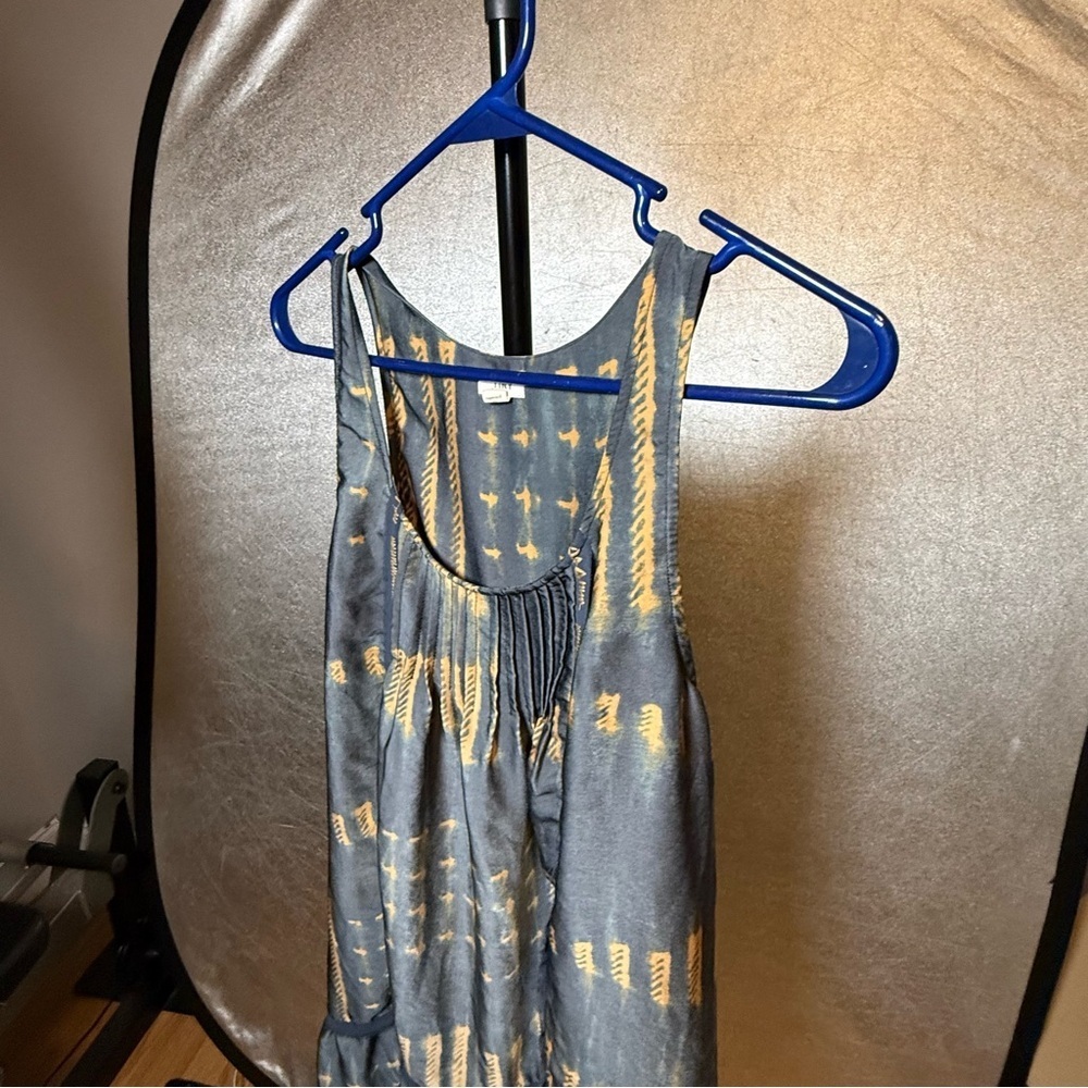 Anthropologie TINY Boho Printed Sleeveless Dress Gray Mustard Size XS - Picture 2 of 6